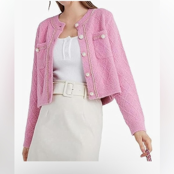 Pink Cardigan Sweater - Picture 4 of 7